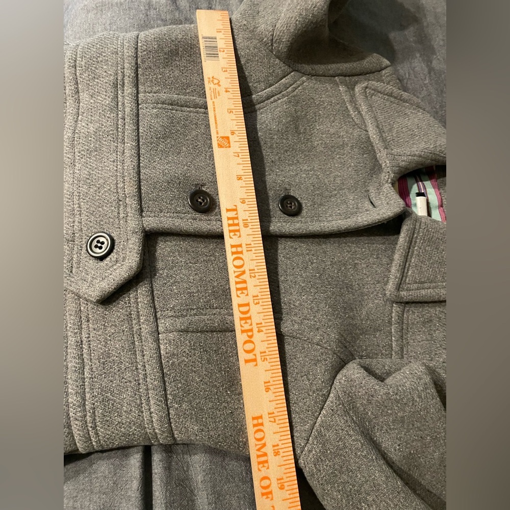 J. Crew Gray Wool-Blend Pea Coat with Belted Waist - Picture 9 of 14